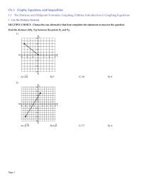 Elementary Education Chapter 1 1&nbsp; Ch Graphs Equations And Inequalities11 The Distance