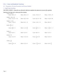 Elementary Education Chapter 4 4 Ch Linear And Quadratic Functions 41 Properties