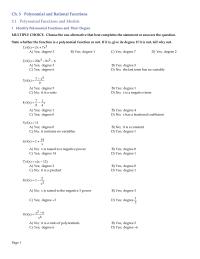 Elementary Education Chapter 5 5 Ch Polynomial And Rational Functions51 Polynomial Functions