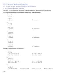 Elementary Education Chapter 12 12 Ch Systems Equations And Inequalities121 Systems Linear