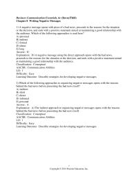 Chapter 8 1 Which of the following approaches to organizing negative messages