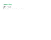 Graphics & Visualization Chapter 7 Homework Vintage Poster Input Date Purchased Brief Description