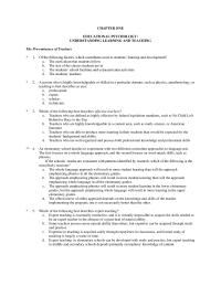 Chapter 1 Chapter 1 One Educational Psychology Understanding Learning And