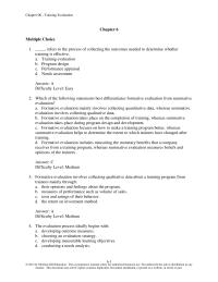 Human Resources Chapter 6 1 According to Kirkpatrick’s framework for categorizing training outcomes