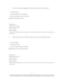 Accounting Chapter 8 1 Which The Following Right Attribute Common Stock