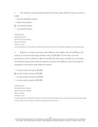 Accounting Chapter 16 1 The Method Evaluating Financial Data That Change