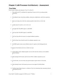Chapter 2 1 The Carry flag reflects the status of an u signed arithmetic operation