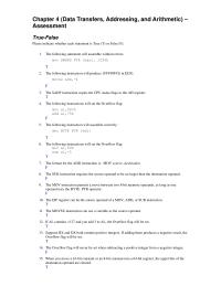 Chapter 4 1The Overflow flag will never be set when subtracting a positive integer&nbsp;