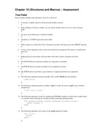 Chapter 10 1 The IFDIFI directive performs a case-insensitive comparison between two arguments