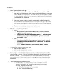 When does Preemption come up?