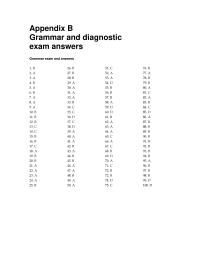 Chapter 1 Homework Appendix B Grammar and diagnostic exam answers Grammar exam