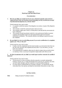 Business Ethics Chapter 16 Homework Counseling Learning Goal Help Students Understand How