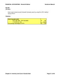 Accounting Chapter 6 Homework Fifo Lifo Gross Profit Sales Revenue 850000