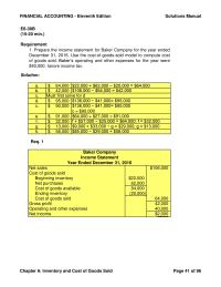 Accounting Chapter 6 Homework Cost Goods Sold Average Cost 296 22