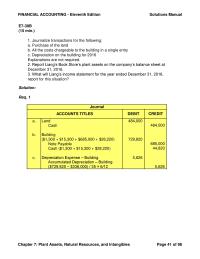 Accounting Chapter 7 Homework Plant Assets Natural Resources And Intangibles