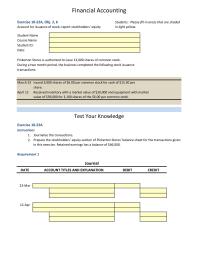 Accounting Chapter 10 Homework Instructions Record The Transactions The Journal Prepare