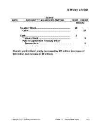 Accounting Chapter 10 Homework Proceeds From Issuance Common Stock 8415 Borrowings