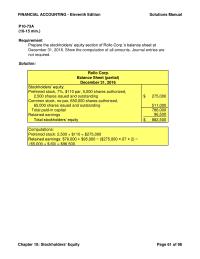 Accounting Chapter 10 Homework Common Stock 1400 15 Paidin Capital Excess