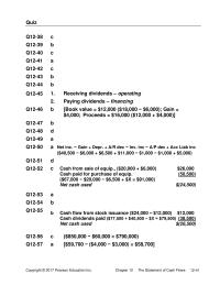 Accounting Chapter 12 Homework Cash And Cash Equivalents Balance December 31