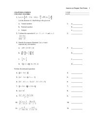 Chapter R Chapter R Form D_2015 Factor Completely 16 19 Evaluate