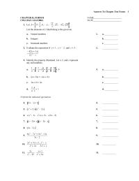 Chapter R Chapter R Form B_2015 Evaluate A 3b That There
