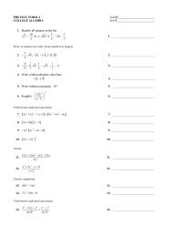 Pretest Form A Pretest Form A Solve For 24 Lot The Shape Rectangle