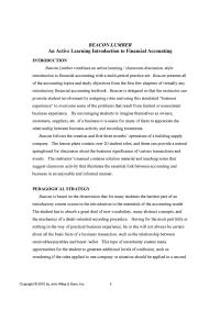 Accounting Chapter 1 Homework&nbsp;By encouraging students to imagine themselves as owners, customers, suppliers
