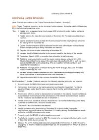 Accounting Chapter 4 Homework Additional revenue during the month for cookie-making