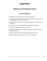 Accounting Chapter 6 Homework Thus Company Uses Lifo Reduce Its Tax
