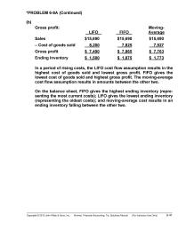 Accounting Chapter 6 Homework In a period of rising costs, the LIFO cost flow assumption results