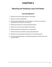 Accounting Chapter 9 Homework Describe methods for evaluating the use of
