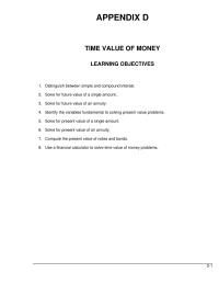 Accounting Appendix D Homework The Present Value May Also Determined Through