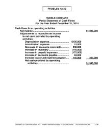 Accounting Chapter 12 Homework Flows For The Year Ended December 31