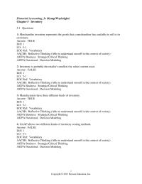 Chapter 5 1 A piece of artwork would probably be inventoried using the specific-identification method