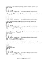 Chapter 5 2 The choice of inventory costing method does not have an effect on net income