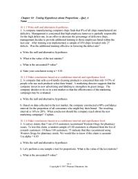 Chapter 10 1 Inc Quiz 103 Testing Hypotheses