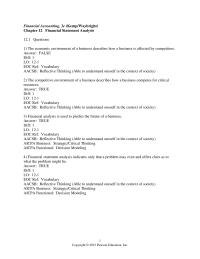 Chapter 12 1 When an analyst compares a business with a similar business it is referred