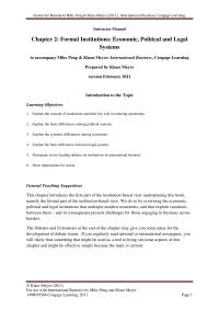 Business Law Chapter 2 Homework Explain the concept of institutions and their key role in reducing uncertainty&nbsp;
