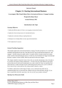 Business Law Chapter 11 Homework Explain the different options for firms to start engaging in international business