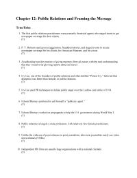 Communications Chapter 12 1 Independent PR firms are usually huge organizations with a national clientele