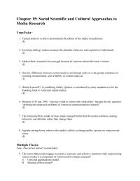 Communications Chapter 15 1 Textual analysis is able to demonstrate the effects of the media on audiences