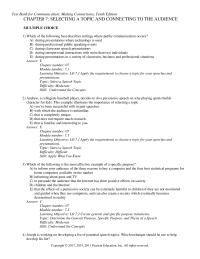 Chapter 7 1 Which of the following is the most effective example of a specific purpose