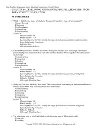 Chapter 14 1 Objective Identify The Stages Relationship Development