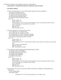 Chapter 16 1 Member Participation difficulty Moderate skill Understand The Concepts According