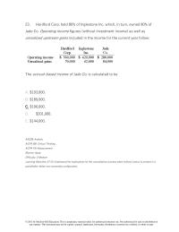 Accounting Chapter 7 2 The non-controlling interest in the net income of Jade Co.&nbsp;