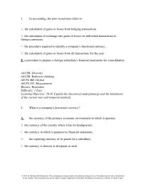 Accounting Chapter 10 1 Accounting The Term Translation Refers The Calculation