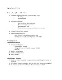 Legally Required Benefits