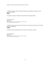 Management Chapter 5 1 21 Outsourcing Some Production Means Capacity