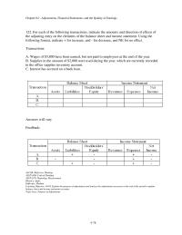 Accounting Chapter 4 5 122 For Each The Following Transactions Indicate