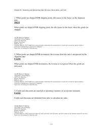 Accounting Chapter 6 1 27 Which The Following Statements Correct Revenue